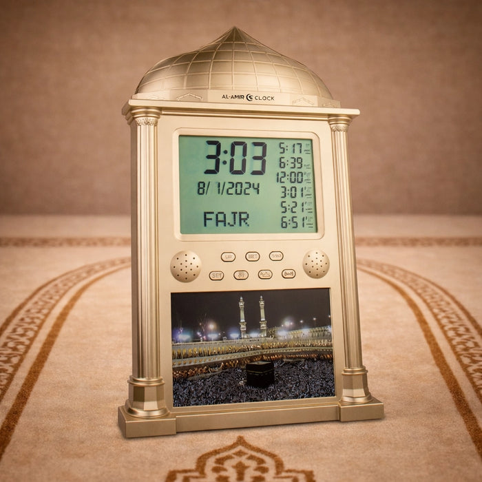 Horloge de prière AC104 en forme d'arche, inspirée de l'architecture islamique