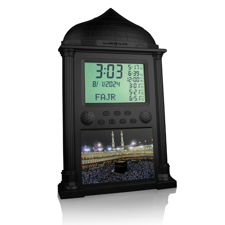 Horloge de prière AC104, finition noire