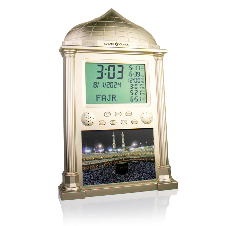 Horloge de prière AC104, finition dorée
